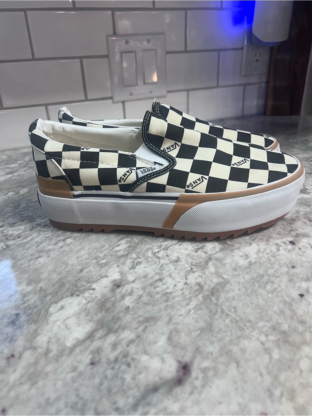 Vans Classic Slip-On Stacked Checkerboard Platform Sneakers Women’s 10